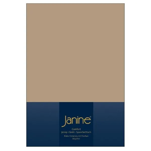 Janine Elastic-Jersey, 95% Baumwolle, 5% Elasthan Spannbettlaken TO SpB. 150x200 1 teilig  TOPPER 5001-37-386 nougat