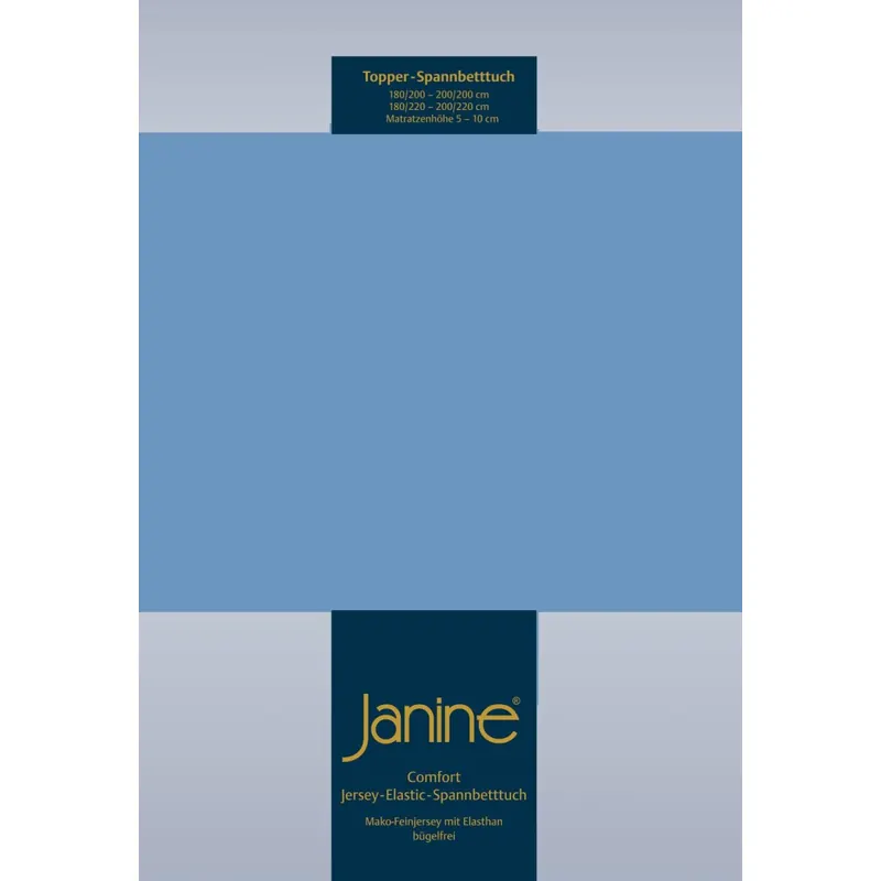 Janine Elastic-Jersey, 95% Baumwolle, 5% Elasthan Spannbettlaken TO SpB. 150x200 1 teilig  TOPPER 5001-42-386 blau