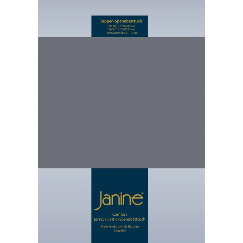 Janine Elastic-Jersey, 95% Baumwolle, 5% Elasthan Spannbettlaken TO SpB. 150x200 1 teilig  TOPPER 5001-48-386 opalgrau