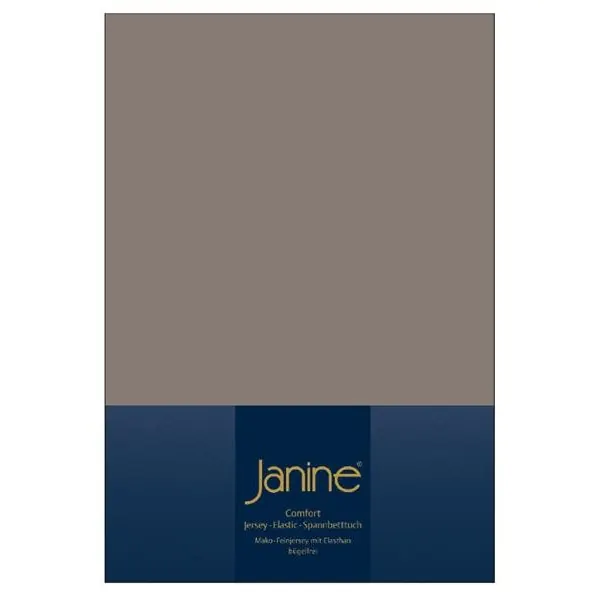 Janine Elastic-Jersey, 95% Baumwolle, 5% Elasthan Spannbettlaken TO SpB. 150x200 1 teilig  TOPPER 5001-57-386 taupe