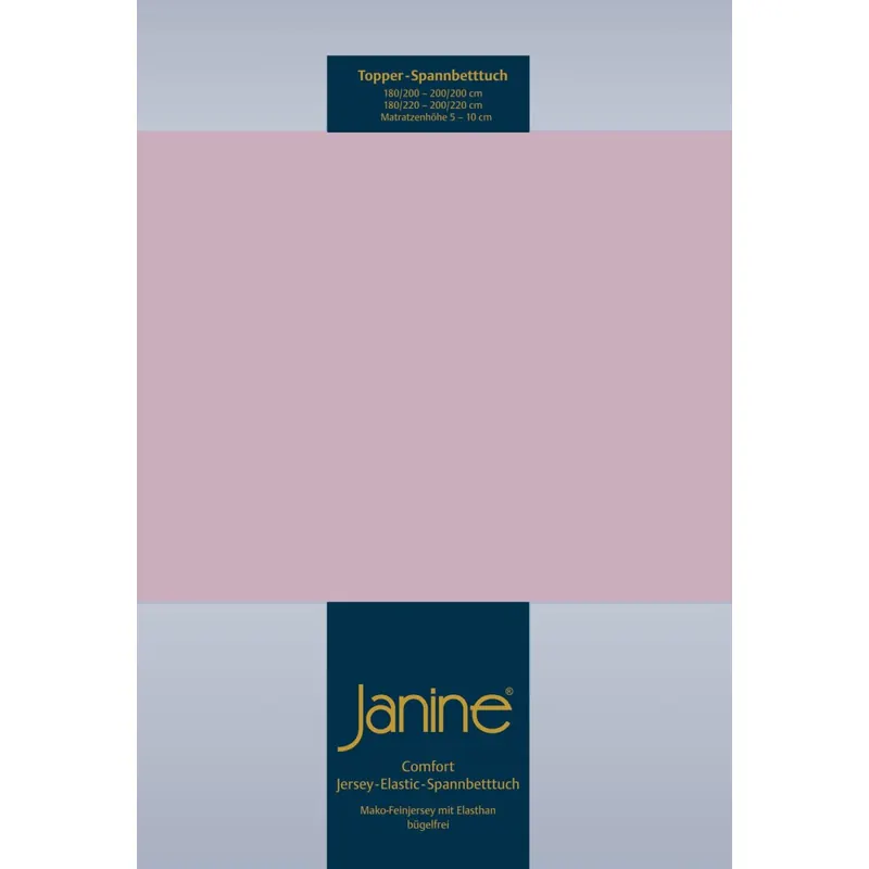 Janine Elastic-Jersey, 95% Baumwolle, 5% Elasthan Spannbettlaken TO SpB.200x200 1 teilig TOPPER 5001-21-377 altrosé