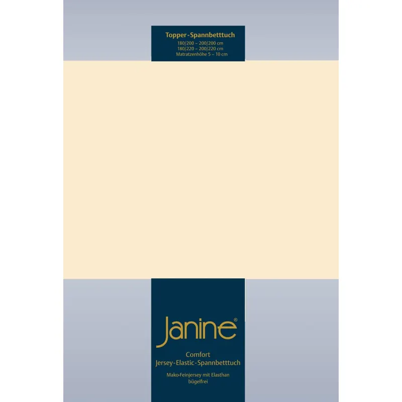 Janine Elastic-Jersey, 95% Baumwolle, 5% Elasthan Spannbettlaken TO SpB.200x200 1 teilig TOPPER 5001-27-377 leinen