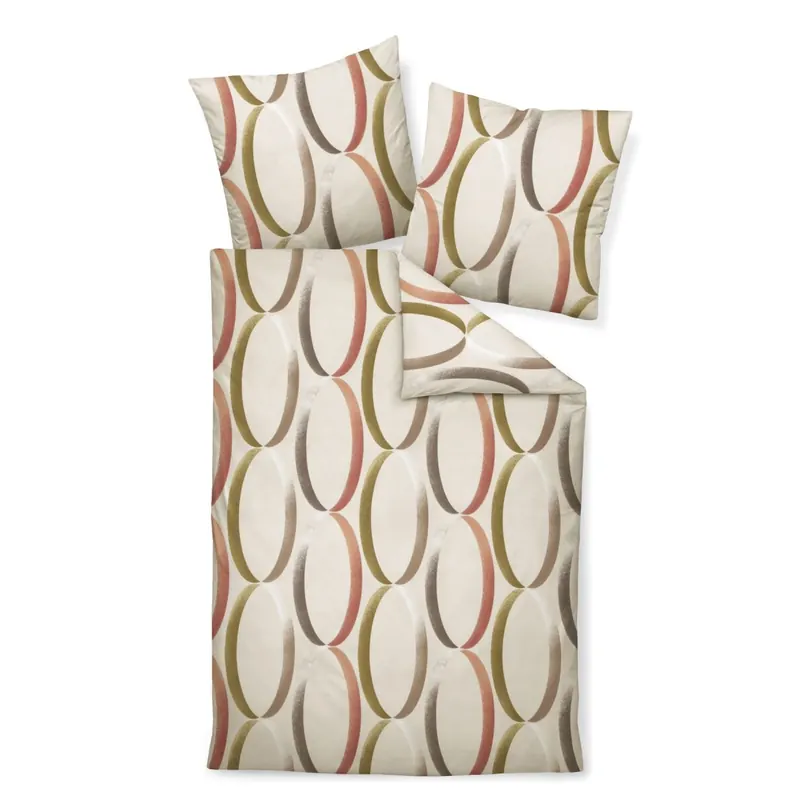 Janine Feinbiber Bettwäsche 135 x 200 cm 80 x 80 2 teilig DAVOS 65156-07-500 taupe siena