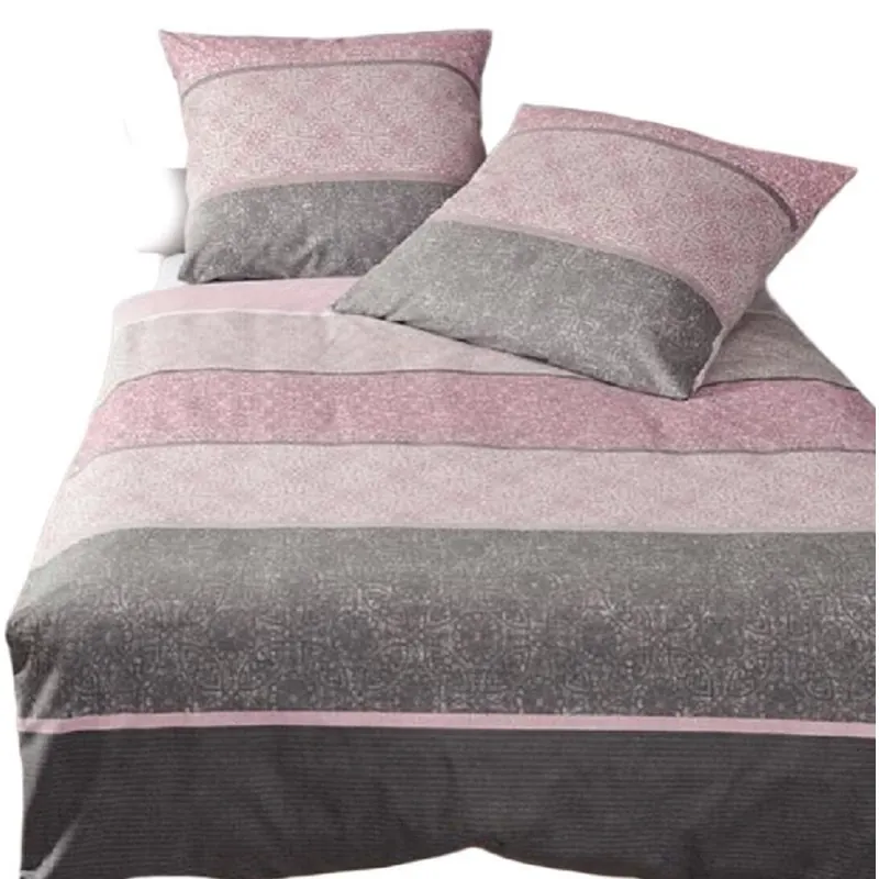 Janine Feinbiber Bettwäsche 2 teilig Bettbezug 155 x 220 cm Kopfkissenbezug 80 x 80 cm Davos 65016-05 beere mauve