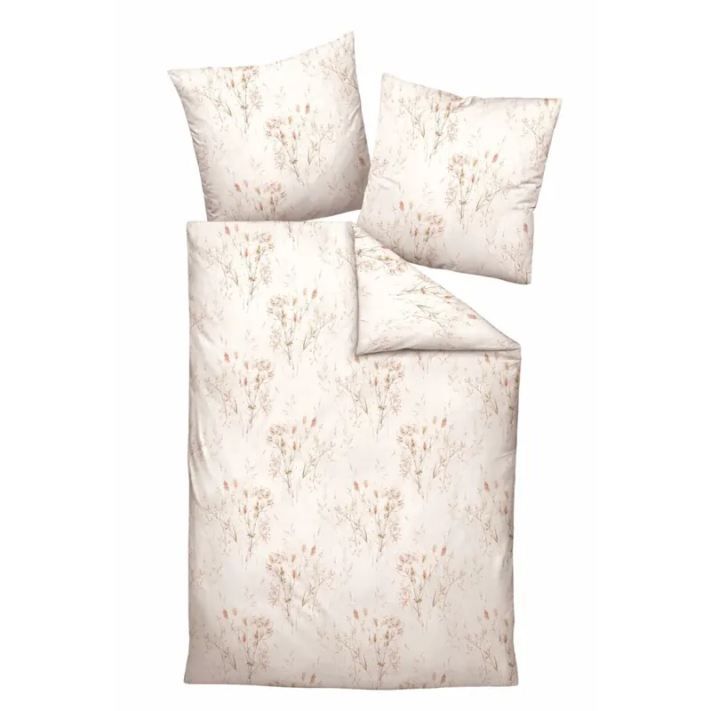 Janine Interlock-Jersey Bettwäsche 135X200,80x80 2 teilig Carmen S 55118-07-500 beige grün kupfer