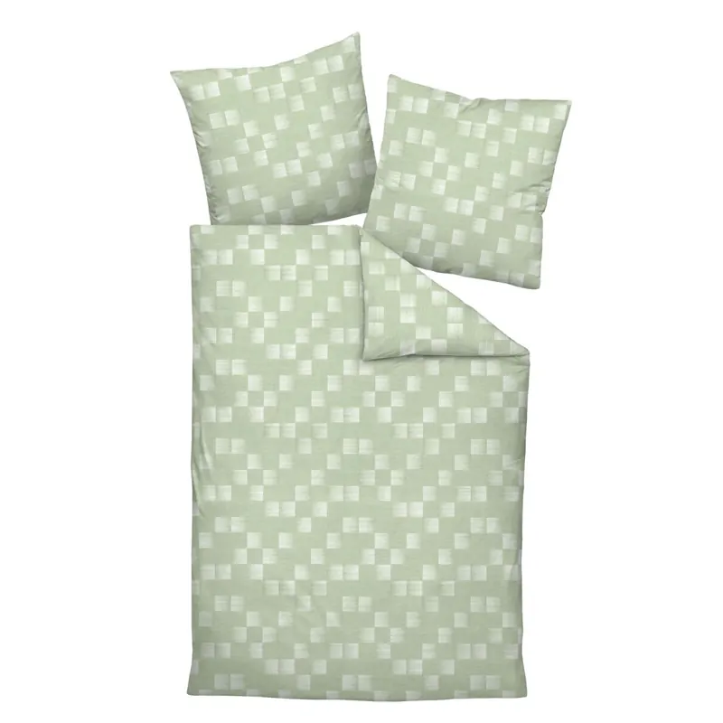 Janine Interlock-Jersey Bettwäsche 135X200,80x80 2 teilig Carmen S 55120-06-500 lindgrün