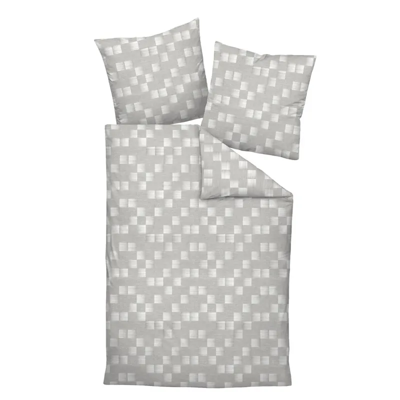 Janine Interlock-Jersey Bettwäsche 135X200,80x80 2 teilig Carmen S 55120-08-500 silbergrau
