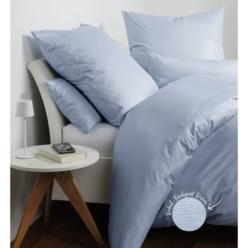 Janine Interlock-Jersey Bettwäsche 135X200,80x80 2 teilig  Jersey Classic 59000-32-500 perlblau