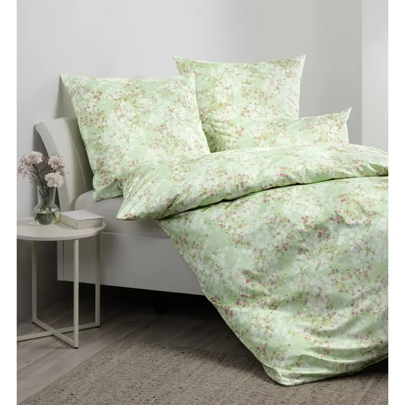 Janine Interlock-Jersey Bettwäsche 135X200 Carmen S grün rosa