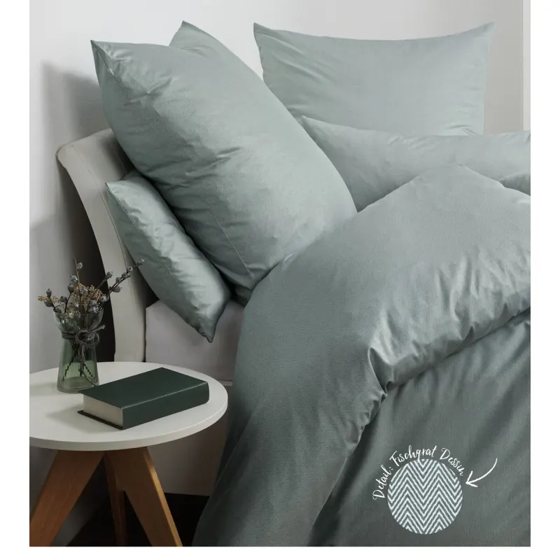 Janine Interlock-Jersey Bettwäsche 155x200,80x80 2 teilig  Jersey Classic 59000-46-510 salbeigrün