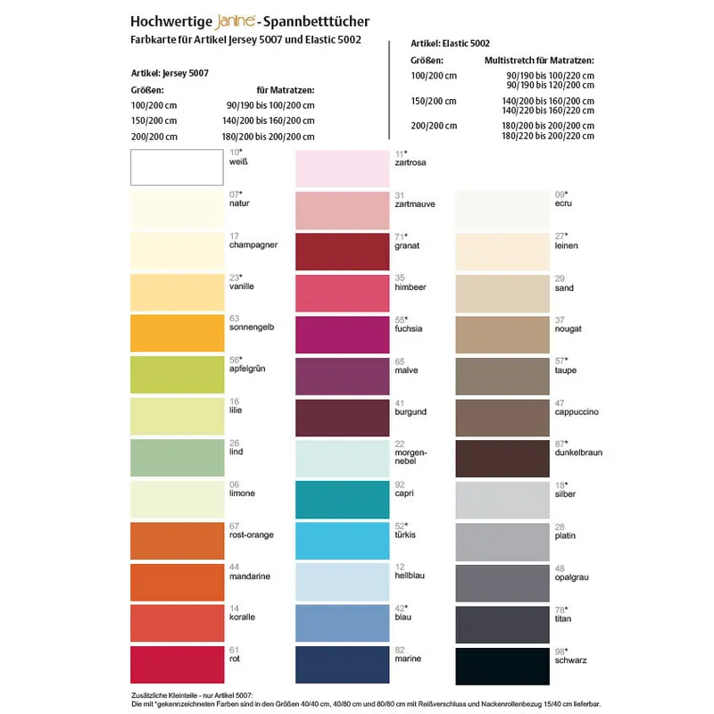 Janine Mako Jersey Spannbettuch, Spannbettlaken in allen Größen und vielen Farben