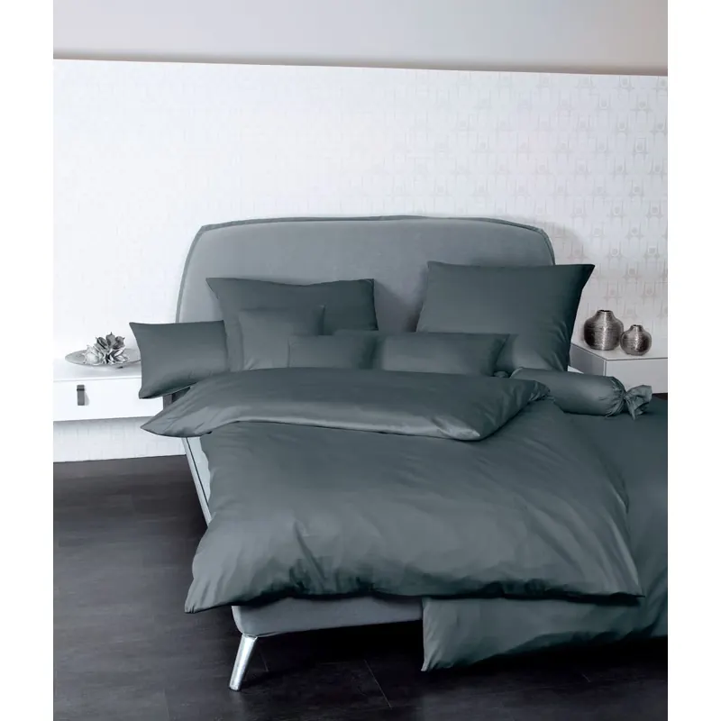 Janine Mako-Satin Bettwäsche 135X200,80x80 2 teilig Colors 31001-78-500 anthrazit