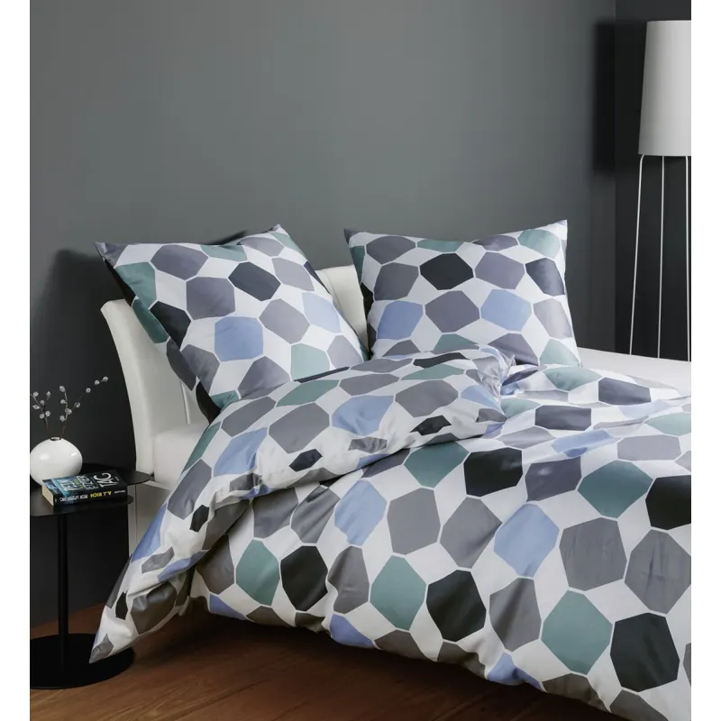 Janine Mako-Satin Bettwäsche 135X200,80x80 2 teilig  J. D. 87106-02-500 blau