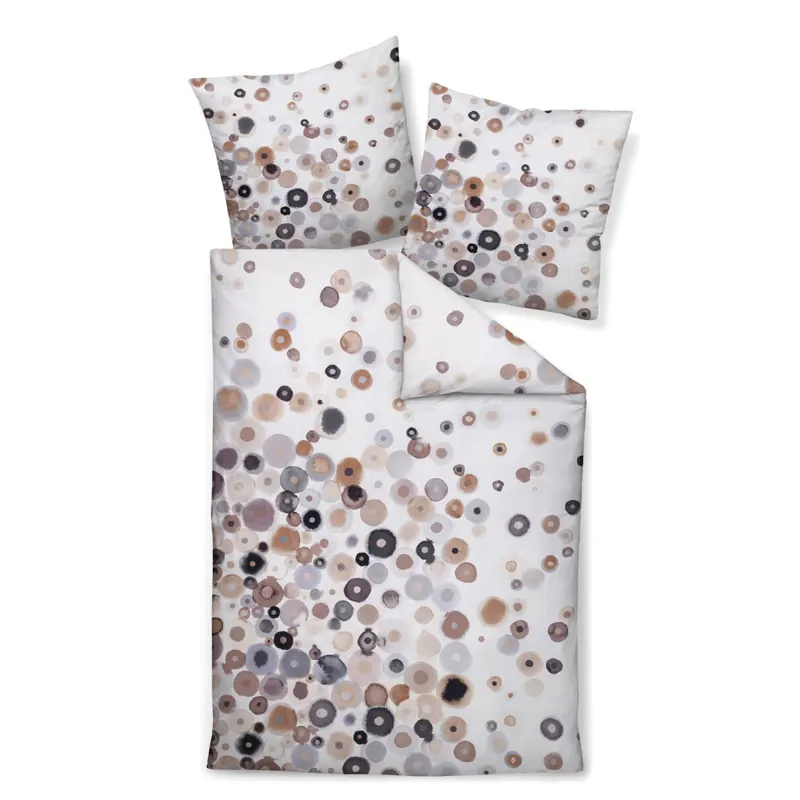 Janine Mako-Satin Bettwäsche 135X200,80x80 2 teilig Modern Art S 42166-07-500 taupe beige