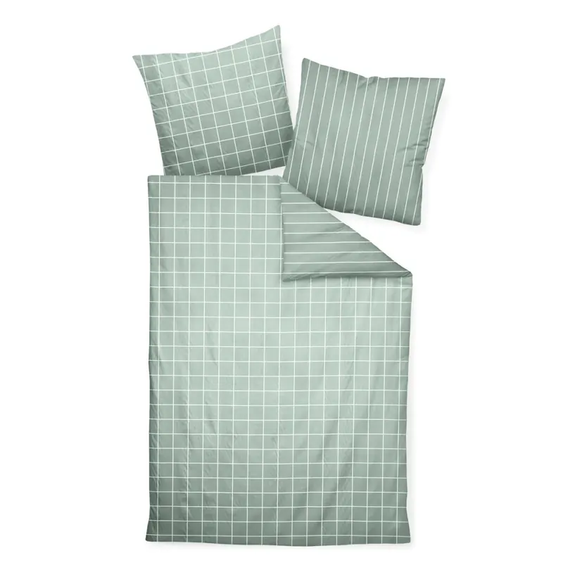 Janine Mako-Satin Bettwäsche 135X200,80x80 2 teilig modernclassic 39025-46-500 salbeigrün