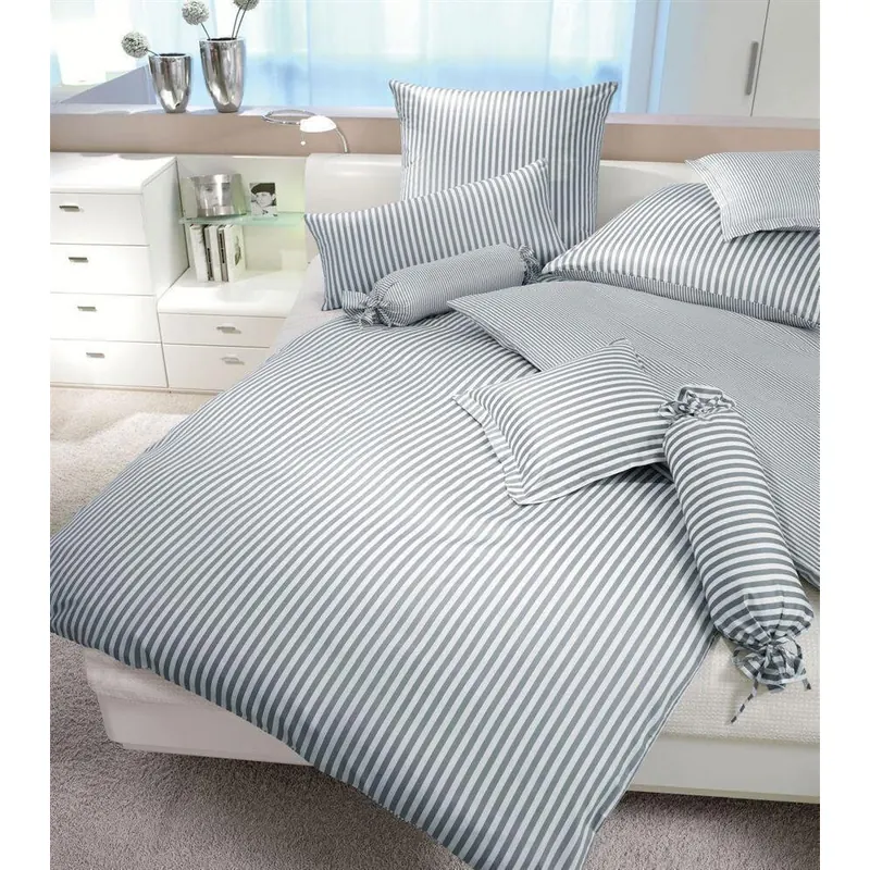 Janine Mako-Satin Bettwäsche 135X200,80x80 2 teilig modernclassic 3912-08-500 grau