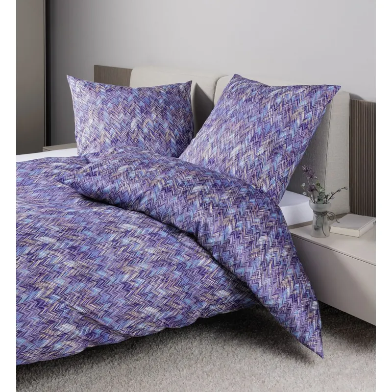 Janine Mako-Satin Bettwäsche 135X200,80x80 2 teilig Moments 98121-05-500 lila bunt