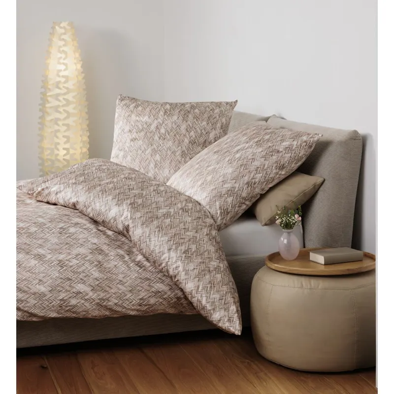 Janine Mako-Satin Bettwäsche 135X200,80x80 2 teilig Moments 98121-07-500 beige