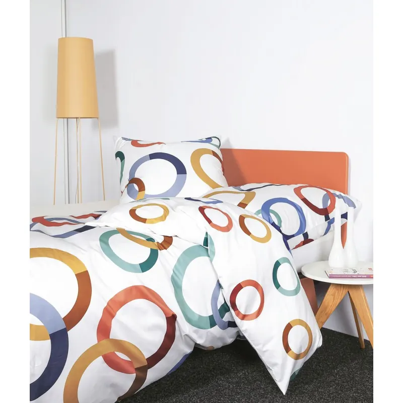 Janine Mako-Satin Bettwäsche 135X200,80x80 3 teilig modern art S 42126-2-500 paradierot