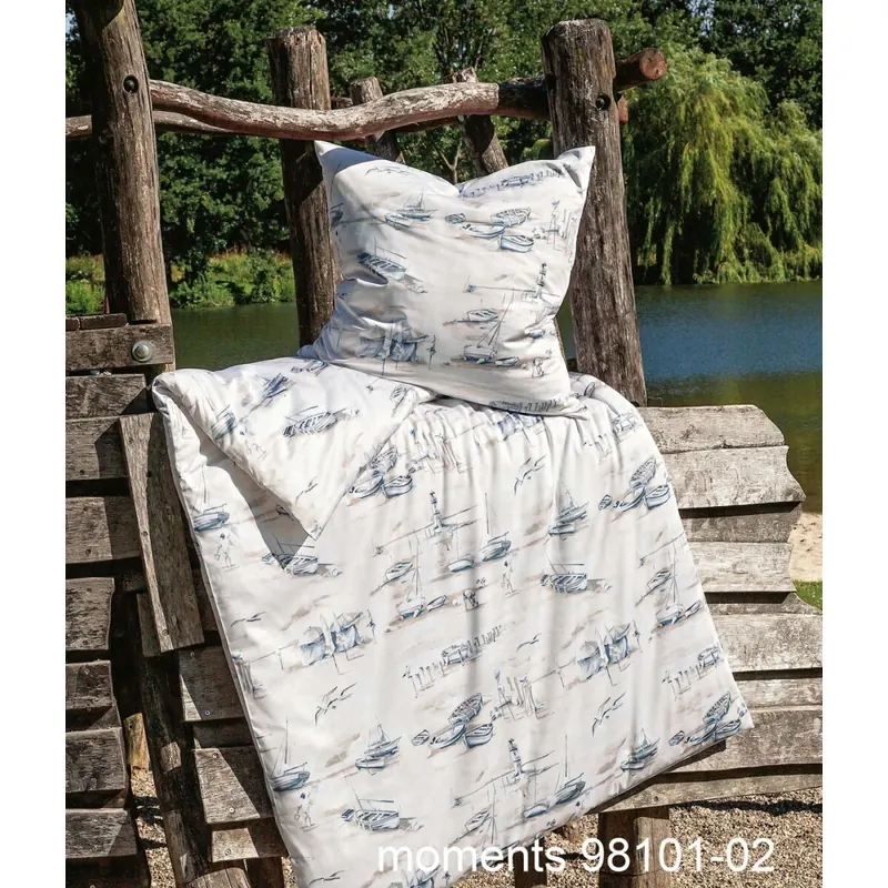 Janine Mako-Satin Bettwäsche 135X200,80x80 3 teilig moments 98101-2-500 naturell