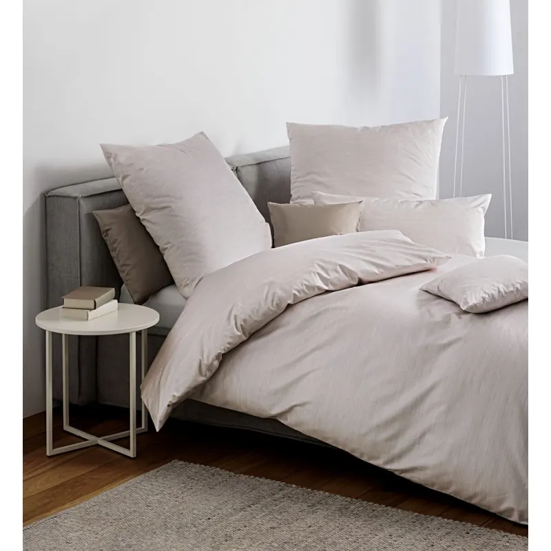 Janine Mako-Satin Bettwäsche 135X200 Milano sand silber natur