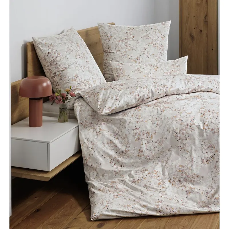 Janine Mako-Satin Bettwäsche 135X200 Milano sand taupe