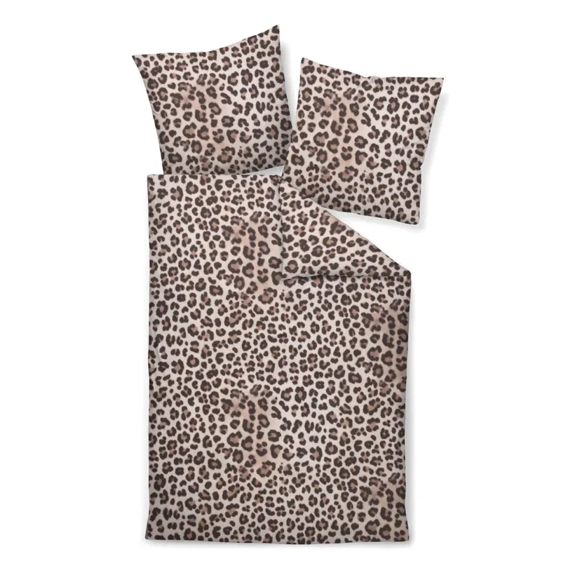 Janine Mako-Satin Bettwäsche 155x200,80x80 2 teilig Modern Art S 42168-07-510 mocha sand