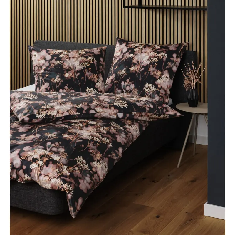 Janine Mako-Satin Bettwäsche * 155X220,80x80 2 teilig Modern Art S 42156-07-512 braun koralle