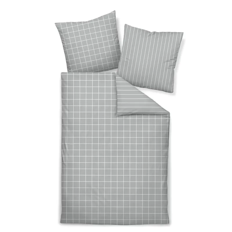 Janine Mako-Satin Bettwäsche 155X220,80x80 2 teilig modernclassic 39025-28-512 platin