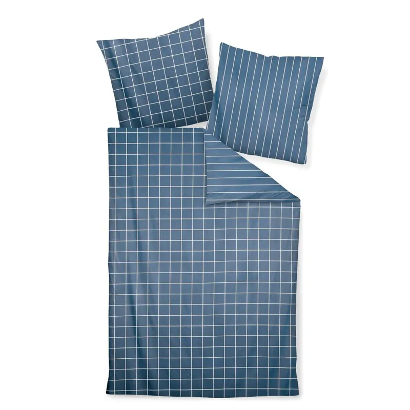 Janine Mako-Satin Bettwäsche 155X220,80x80 2 teilig modernclassic 39025-72-512 atlantik