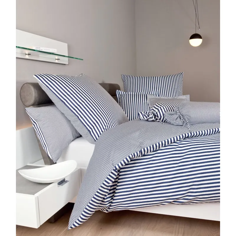 Janine Mako-Satin Bettwäsche 155X220,80x80 2 teilig  modernclassic 3912-12-512 dunkelblau