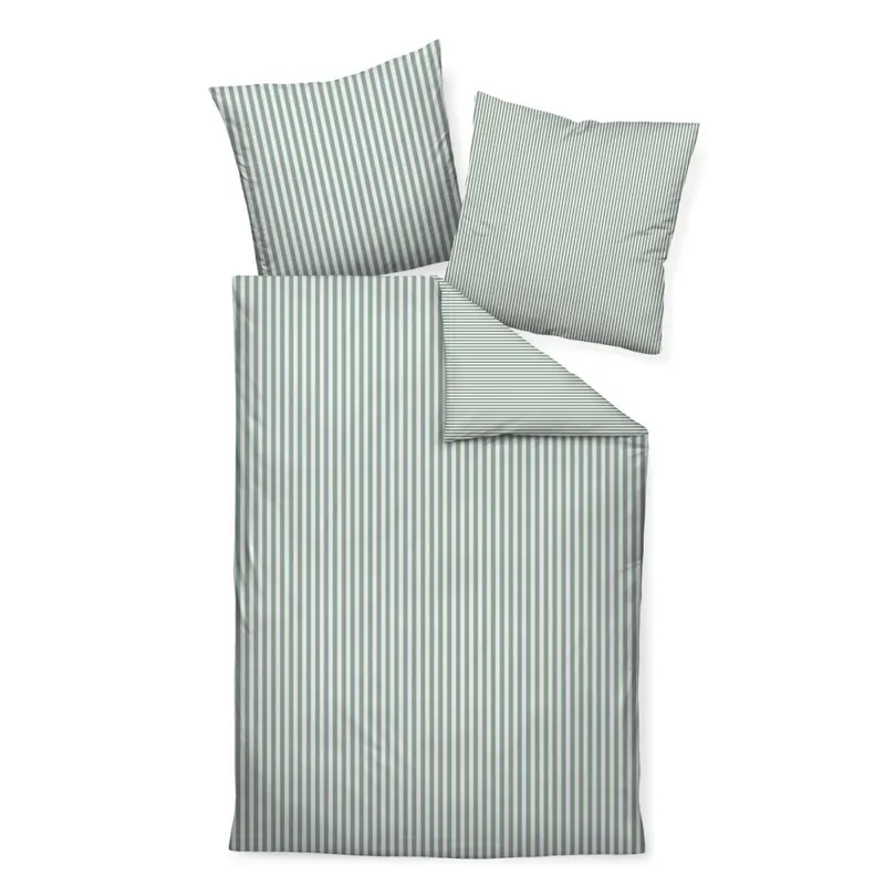 Janine Mako-Satin Bettwäsche 155X220,80x80 2 teilig  modernclassic 3912-46-512 salbeigrün