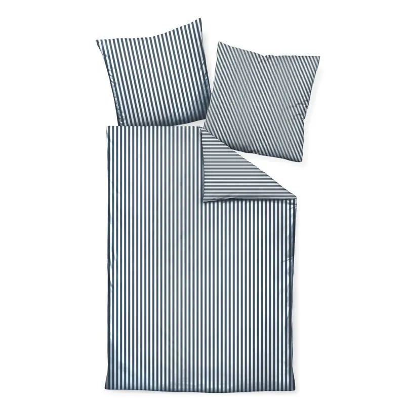 Janine Mako-Satin Bettwäsche 155X220,80x80 2 teilig  modernclassic 3912-72-512 atlantik