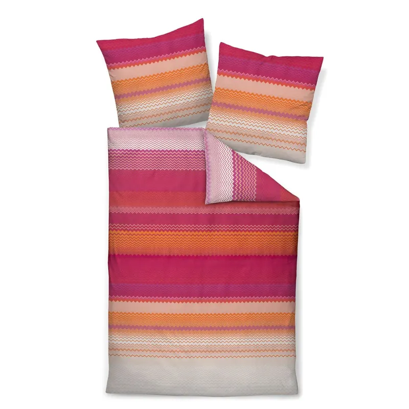 Janine Mako-Satin Bettwäsche 155x220,80x80 2 teilig  Moments 98120-01-512 pink koralle