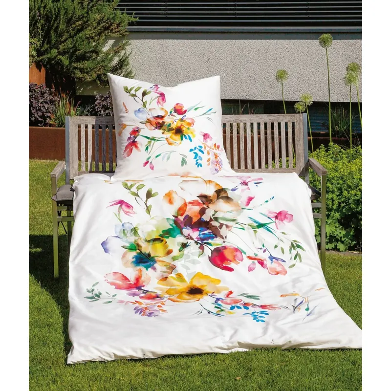 Janine Mako-Satin Bettwäsche 155X220,80x80 3 teilig  modern art S 42129-9-512 paradierot
