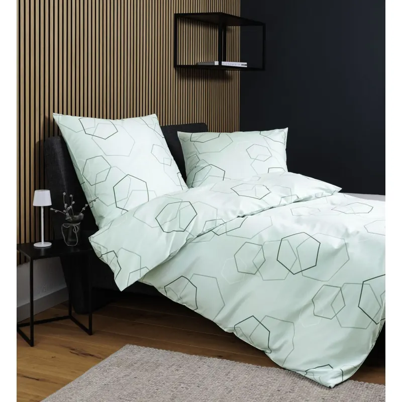 Janine Mako-Satin Bettwäsche 155x220 J. D. mint salbei
