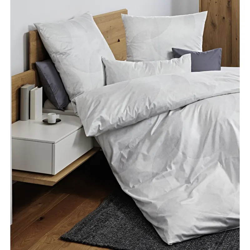 Janine Mako-Satin Bettwäsche 155x220 Milano silber