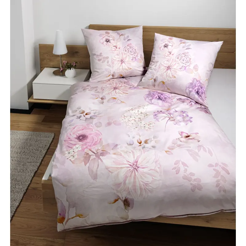 Janine Mako-Satin Bettwäsche 155x220 Modern Art S rosa