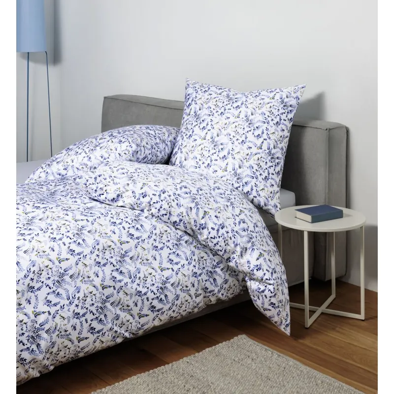 Janine Mako-Satin Bettwäsche 155x220 Moments blau