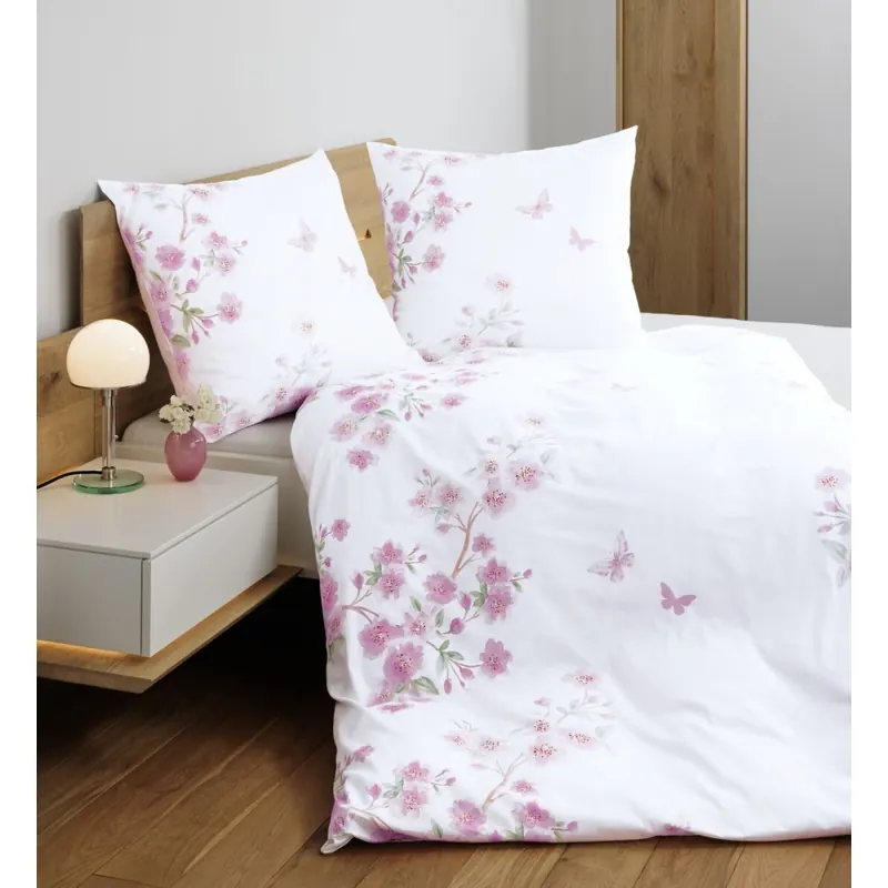 Janine Mako-Satin Bettwäsche 155x220 Moments rosa