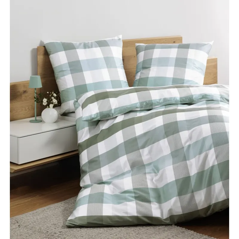 Janine Mako-Satin Bettwäsche 155x220 Moments salbei mint