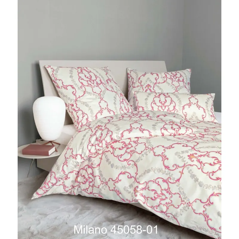 Janine Mako-Satin Bettwäsche 2 teilig 135 cm x 200 cm  MILANO 45058-001-500 fuchsia pink