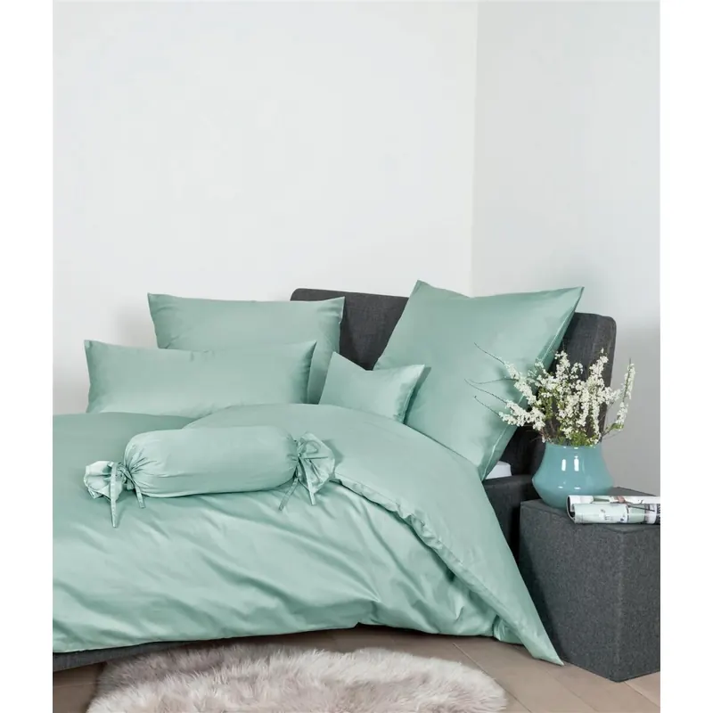Janine Mako-Satin Bettwäsche 200X200+2x80x80 3 teilig Colors 31001-36-620 rauchgrün