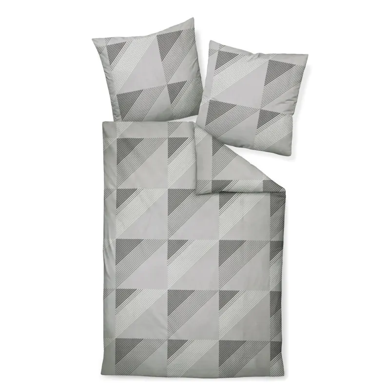 Janine Mako-Satin Bettwäsche 200x200,2x80x80 3 teilig  J. D. 87065-08-620 grau