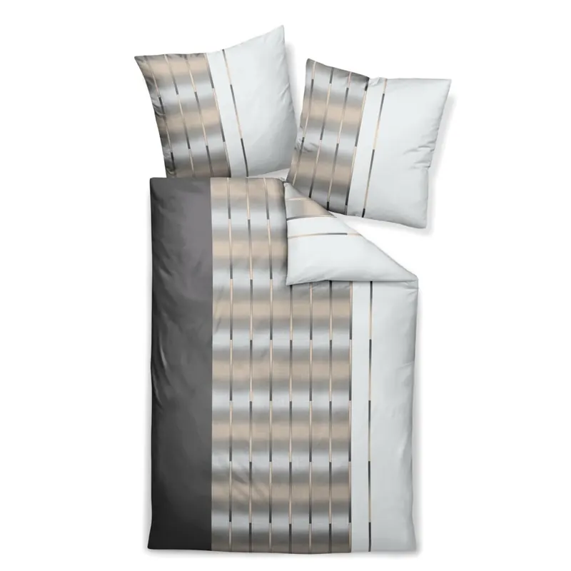 Janine Mako-Satin Bettwäsche 200X200+2x80x80 3 teilig MILANO 45026-07-620 kaffee