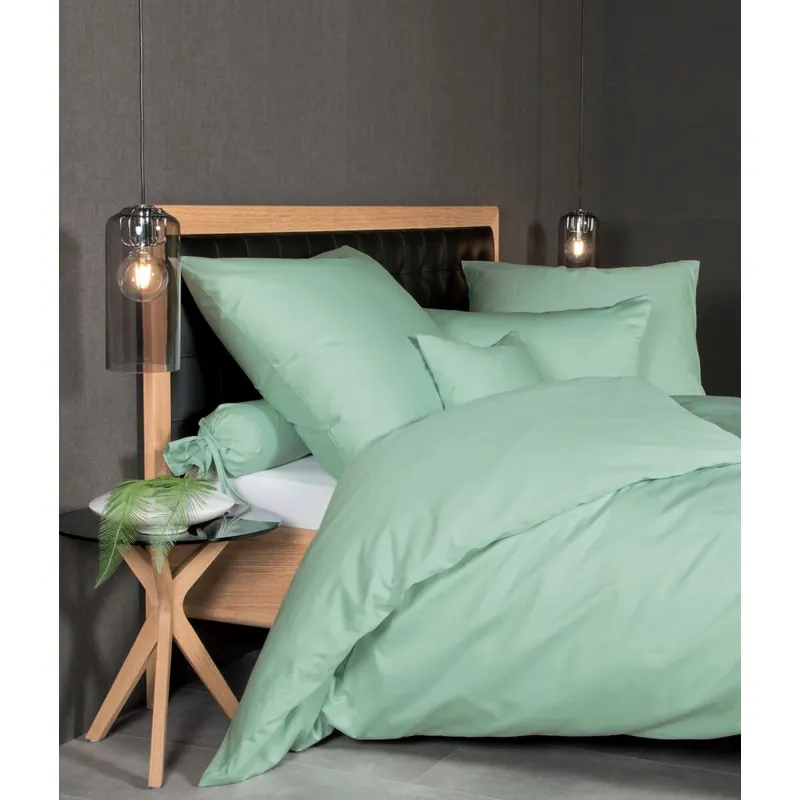 Janine Mako-Satin Bettwäsche 200x220 2x80x80 3 teilig Colors 31001-16-622 jadegrün