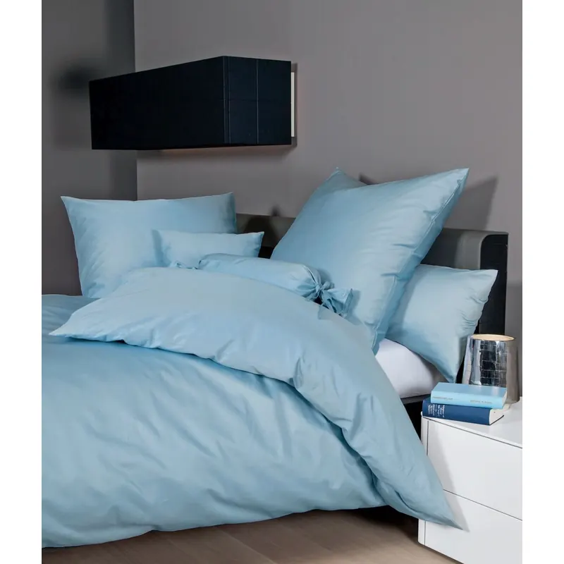 Janine Mako-Satin Bettwäsche 200x220 2x80x80 3 teilig Colors 31001-32-622 perlblau