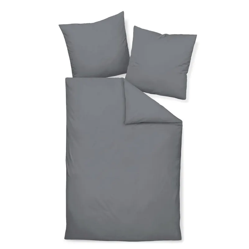 Janine Mako-Satin Bettwäsche 200x220 2x80x80 3 teilig  Colors 31001-88-622 titan