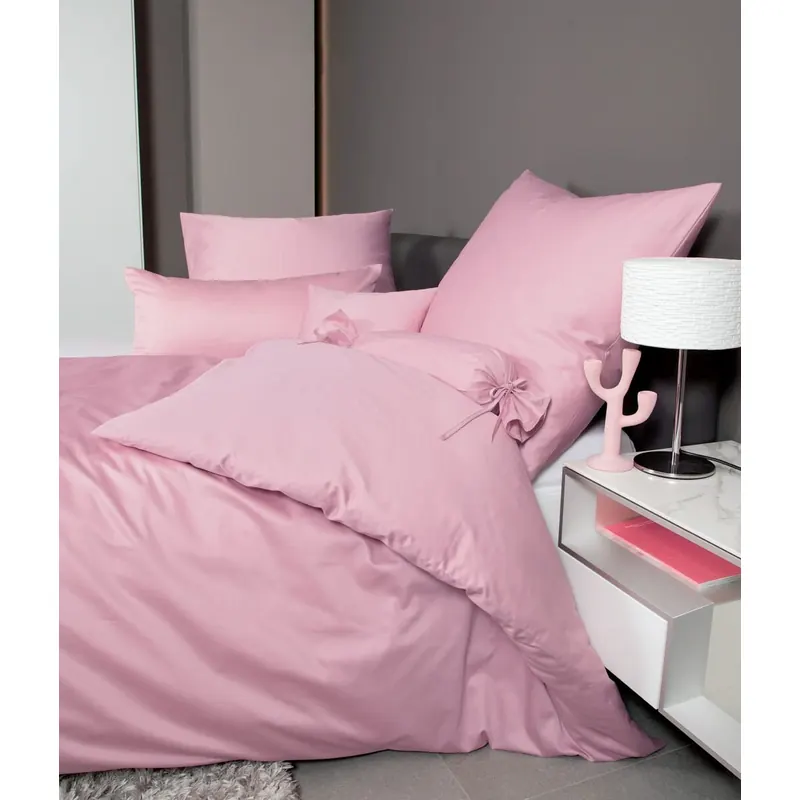 Janine Mako-Satin Bettwäsche 240x220+2x80x80 3 teilig Colors 31001-21-633 kreiderosé
