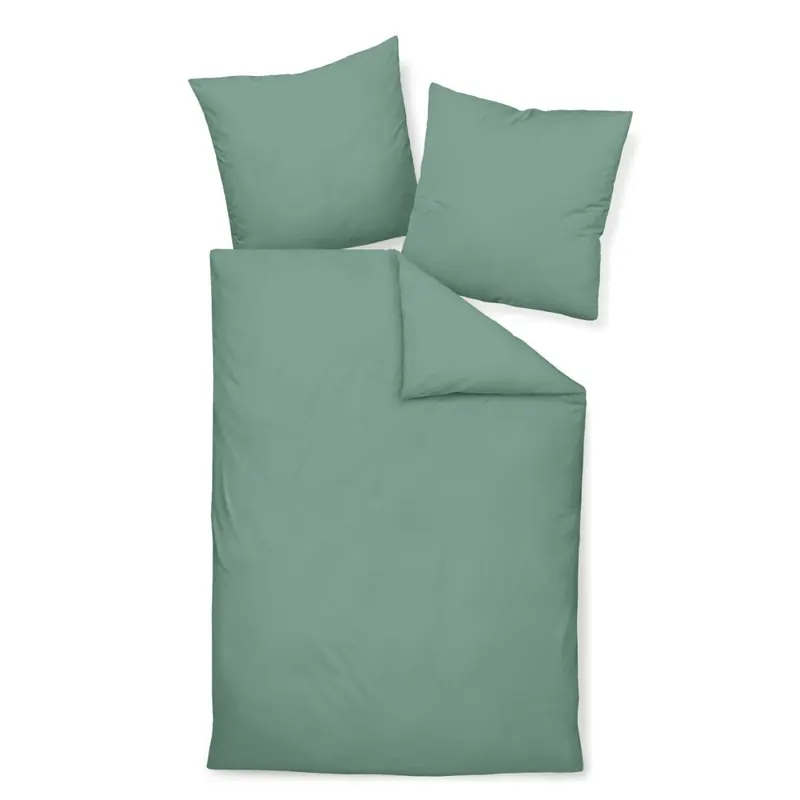 Janine Mako-Satin Bettwäsche 240x220+2x80x80 3 teilig Colors 31001-46-633 salbeigrün